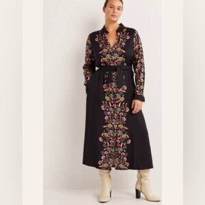 NWT Boden Long Sleeve Midi Shirt Dress